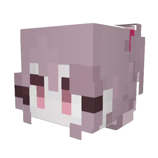reihakugou Minecraft avatar head, 3D render