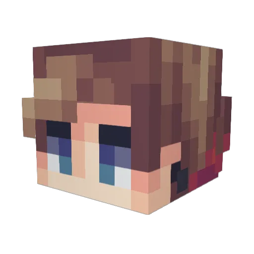 reiiu Minecraft avatar head, 3D render