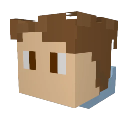 rekilu Minecraft avatar head, 3D render