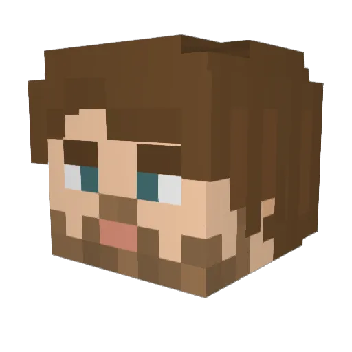 relaxedpig Minecraft avatar head, 3D render