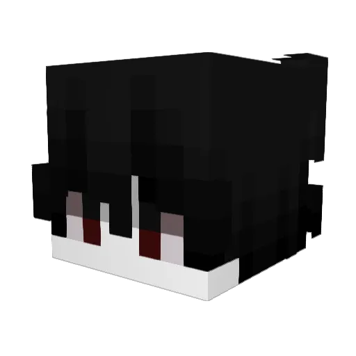 relevsed Minecraft avatar head, 3D render