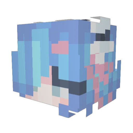 remu01 Minecraft avatar head, 3D render