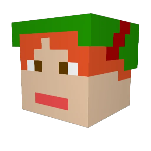 renee_2 Minecraft avatar head, 3D render
