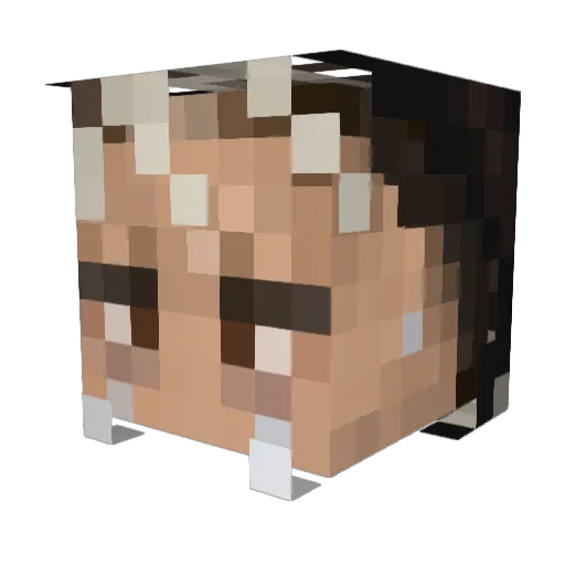 rennv Minecraft avatar head, 3D render
