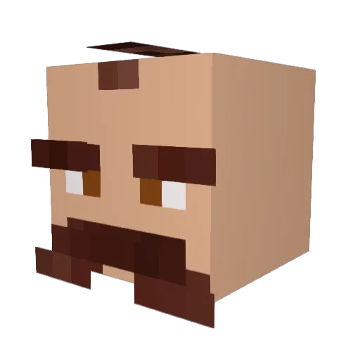 rep1icaa Minecraft avatar head, 3D render