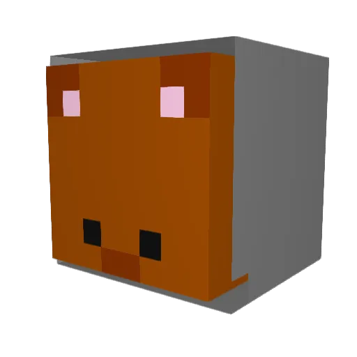 reroading Minecraft avatar head, 3D render