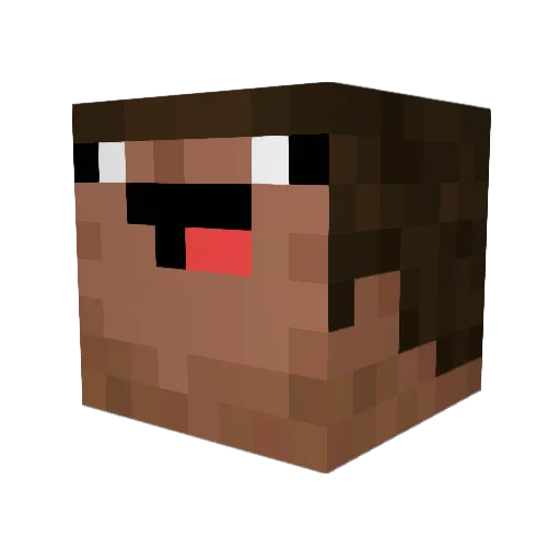reset143 Minecraft avatar head, 3D render