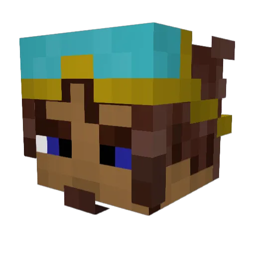 residential Minecraft avatar head, 3D render