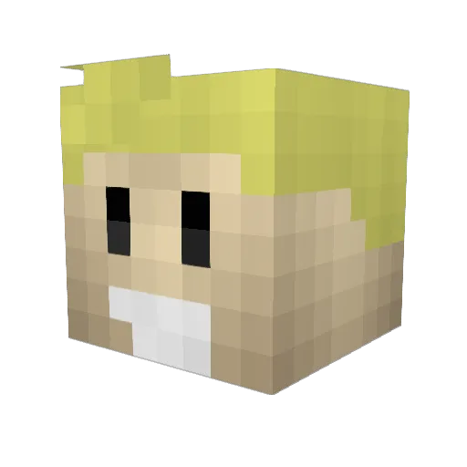 resolol Minecraft avatar head, 3D render