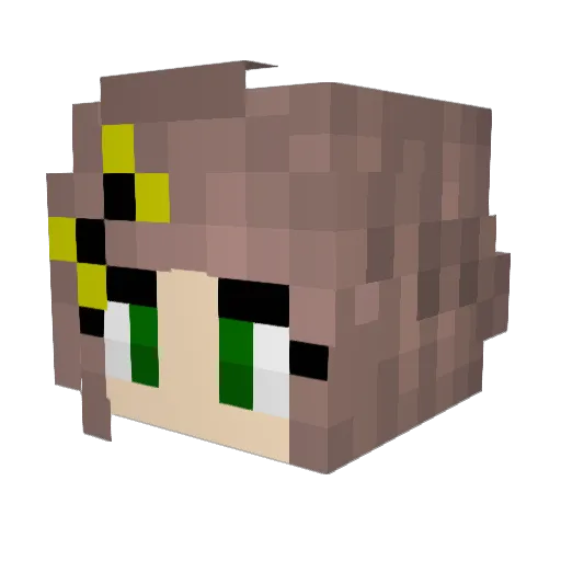 reswimming Minecraft avatar head, 3D render