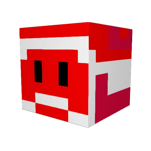 retardedsanta Minecraft avatar head, 3D render