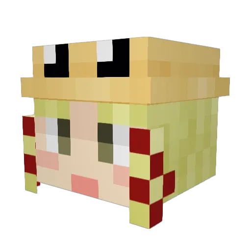 retorifu Minecraft avatar head, 3D render