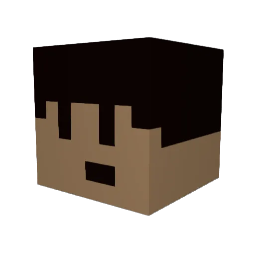 retrays Minecraft avatar head, 3D render