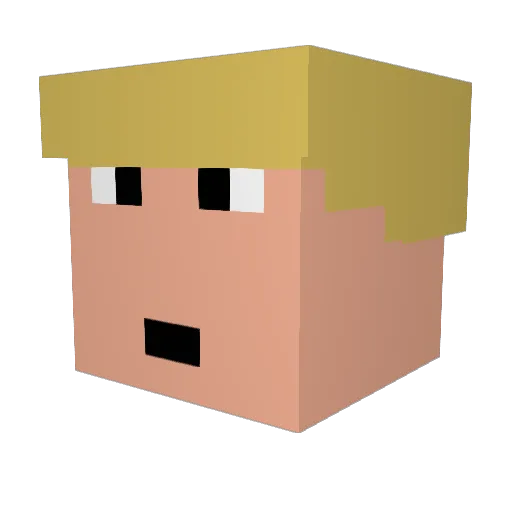 retrixs_gaming Minecraft avatar head, 3D render