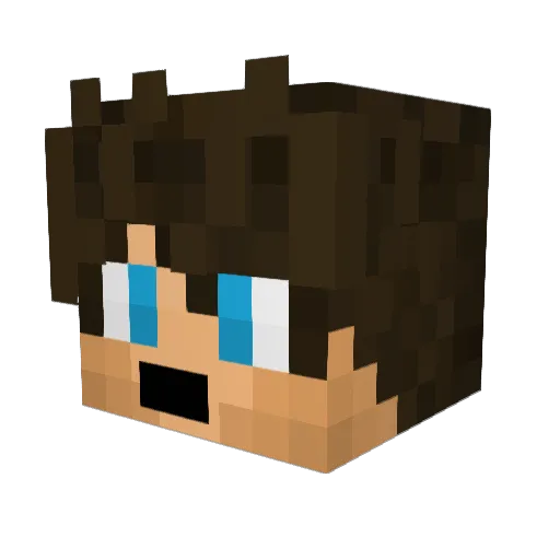 retroedo Minecraft avatar head, 3D render