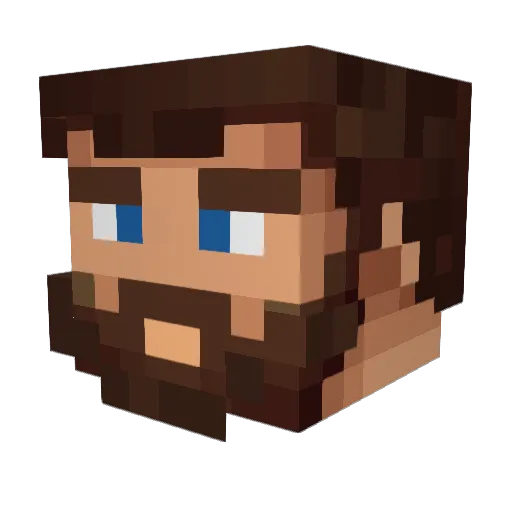 reuben8r Minecraft avatar head, 3D render