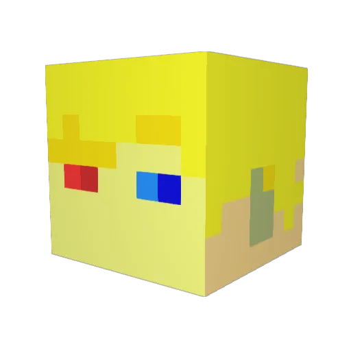 reverysling Minecraft avatar head, 3D render