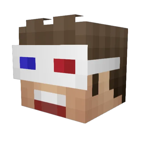 reyake Minecraft avatar head, 3D render
