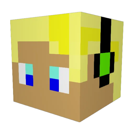 rforredstone Minecraft avatar head, 3D render