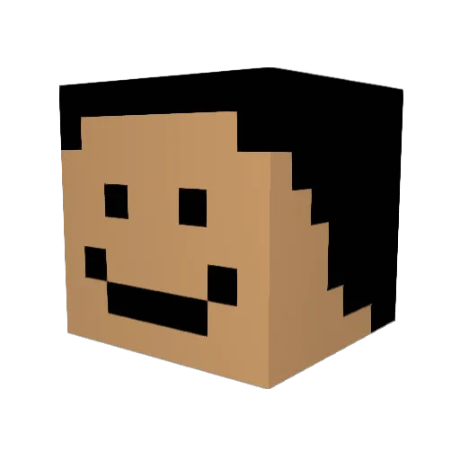rgGuiney Minecraft avatar head, 3D render