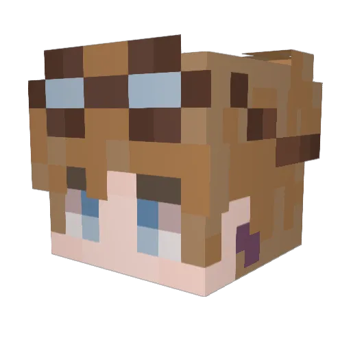 rhaoole Minecraft avatar head, 3D render