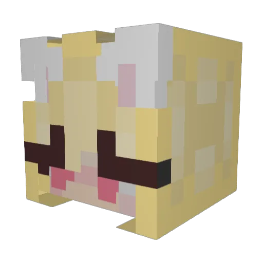 riabunny Minecraft avatar head, 3D render