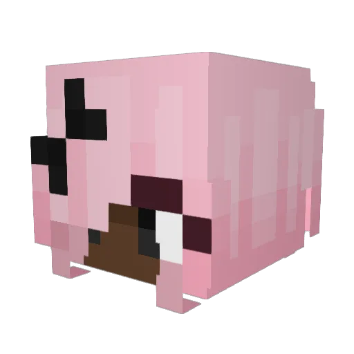 ribbonemoji Minecraft avatar head, 3D render
