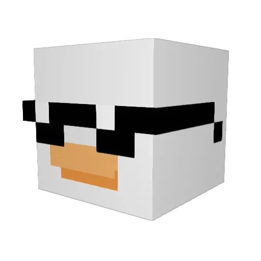 richV Minecraft avatar head, 3D render