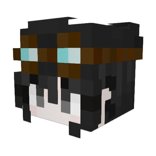 rickfuzil Minecraft avatar head, 3D render