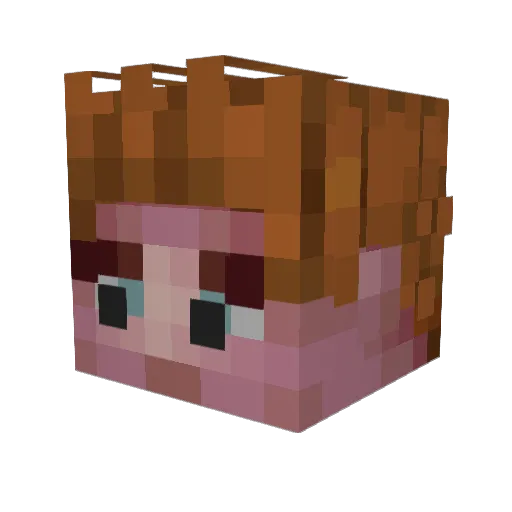 rickr0ll Minecraft avatar head, 3D render