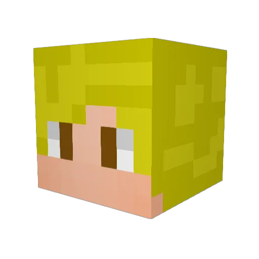 ricksterV Minecraft avatar head, 3D render
