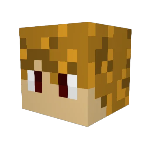 ricktop Minecraft avatar head, 3D render
