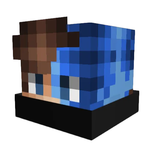 rider2win Minecraft avatar head, 3D render