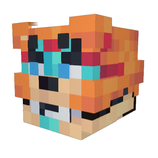rigatonioni Minecraft avatar head, 3D render