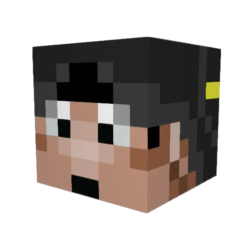 righd Minecraft avatar head, 3D render