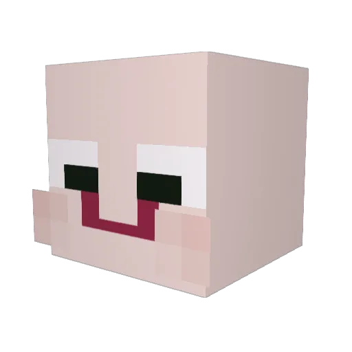 right124 Minecraft avatar head, 3D render
