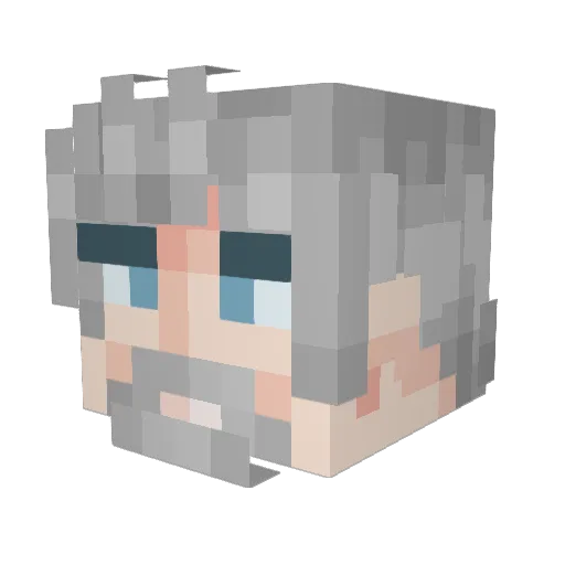 rightJeb Minecraft avatar head, 3D render