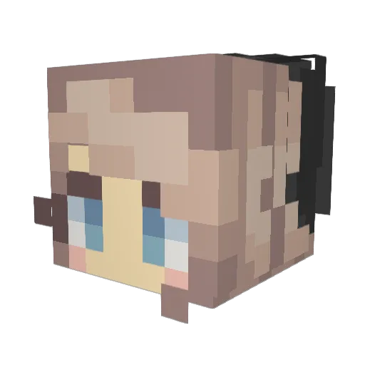 right_TWlX Minecraft avatar head, 3D render