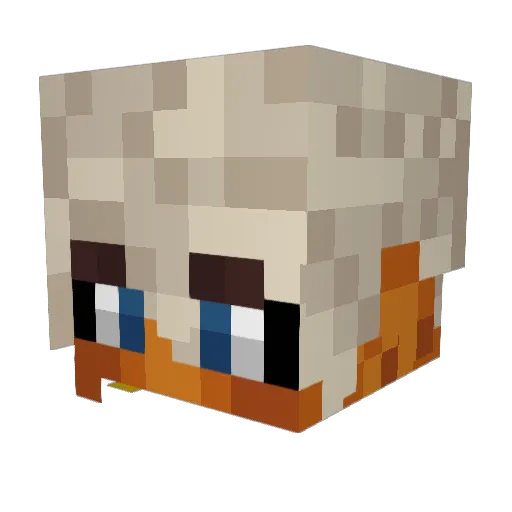 rigidBean Minecraft avatar head, 3D render