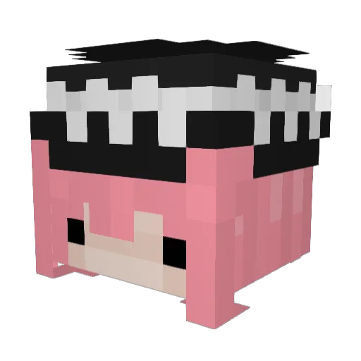 riichi2k Minecraft avatar head, 3D render
