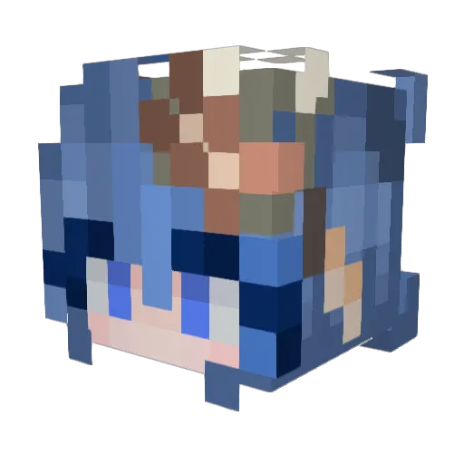 riieezu_ Minecraft avatar head, 3D render