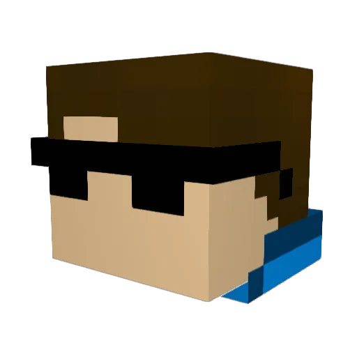 rikarama Minecraft avatar head, 3D render