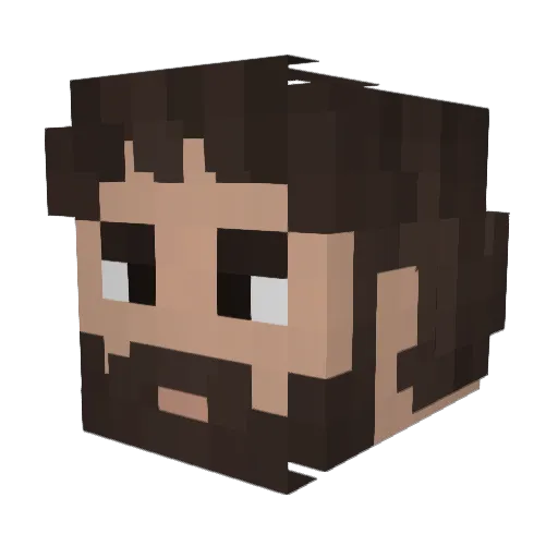 rikibam Minecraft avatar head, 3D render