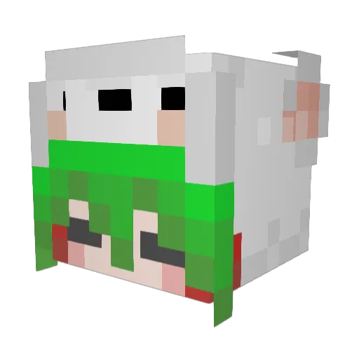 rikimafu Minecraft avatar head, 3D render