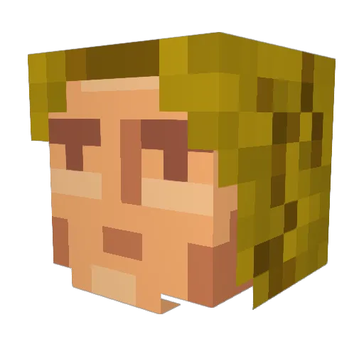 rikipiqi Minecraft avatar head, 3D render