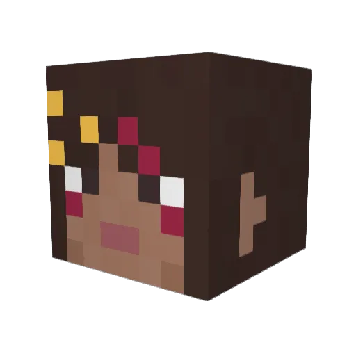 rikirinkachu Minecraft avatar head, 3D render