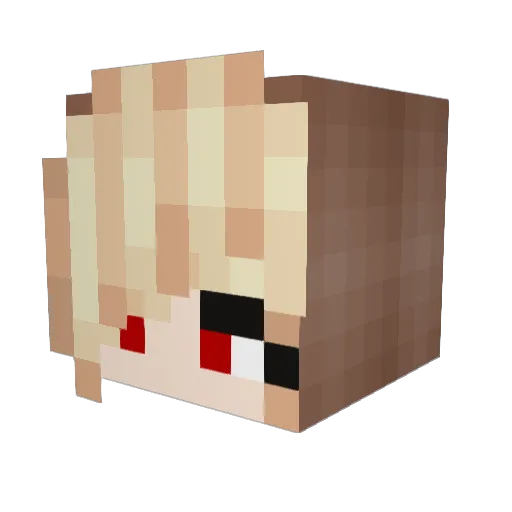 rikiruku Minecraft avatar head, 3D render