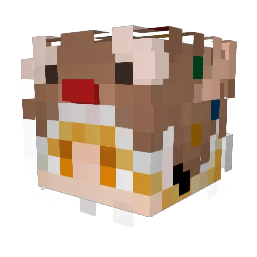 rikonilloXD Minecraft avatar head, 3D render