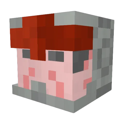 riku02 Minecraft avatar head, 3D render