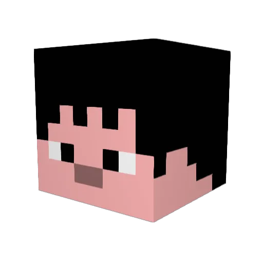 riku0610 Minecraft avatar head, 3D render
